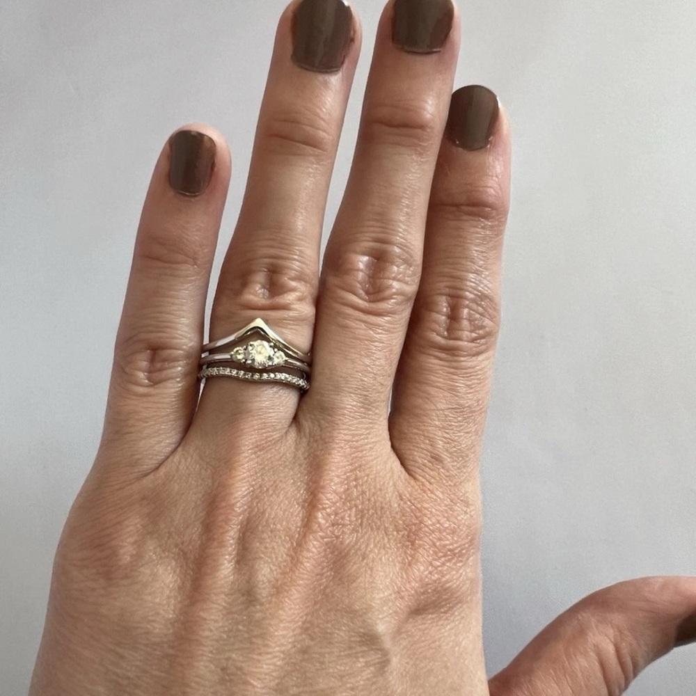 Antler Rings 925 Sterling Silver Cubic Zirconia Peak Ring Size 7.5 NEW - Picture 4 of 4